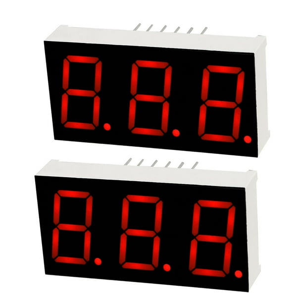 Common Cathode 12 Pin 3 Bit 1.48 x 0.75 x 0.31 Inch 0.55/" Red LED Display 3pcs